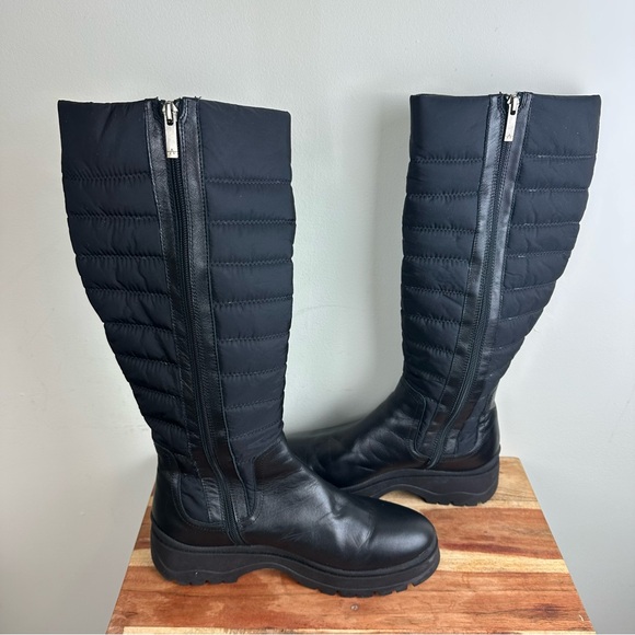 Aquatalia Skyla Quilted Leather & Nylon Tall Boots - Picture 13 of 16